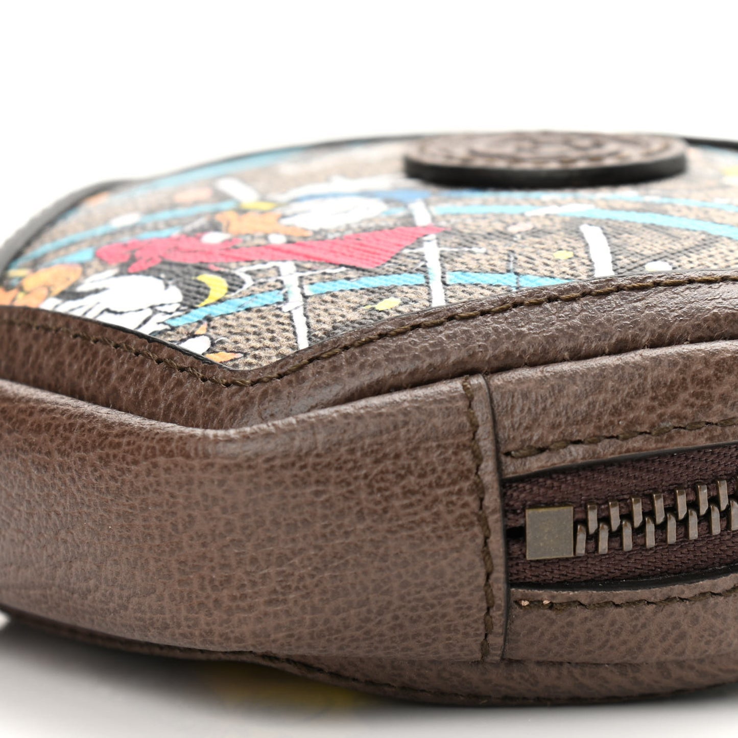 X DISNEY GG Supreme Monogram Donald Duck Interlocking G Coin Pouch Beige Multicolor New Acero