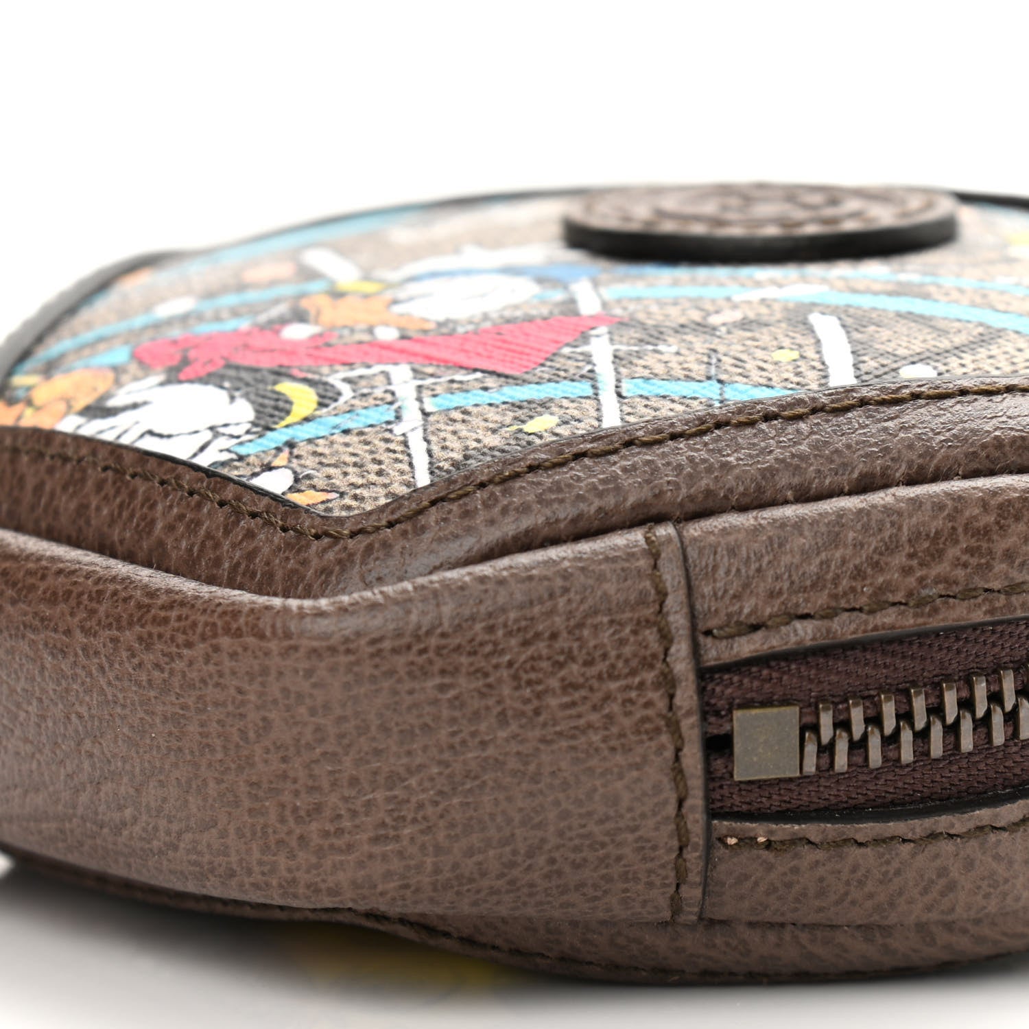 Gucci X DISNEY GG Supreme Monogram Donald Duck Interlocking G Coin Pouch Beige Multicolor New Acero 10 of 10