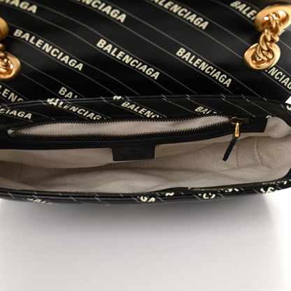 Gucci X BALENCIAGA Calfskin Matelasse Logo Print Small GG Marmont Shoulder Bag Black 5 of 10