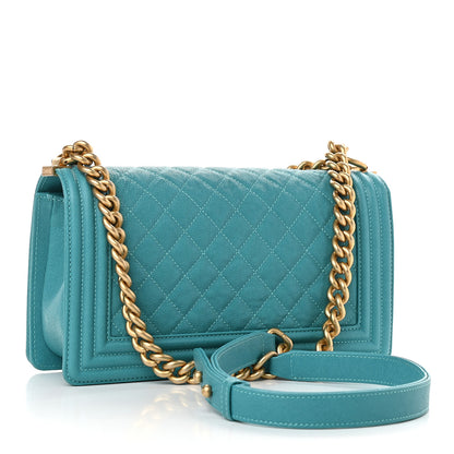 Chanel Caviar Quilted Medium Boy Flap Turquoise 3 of 9