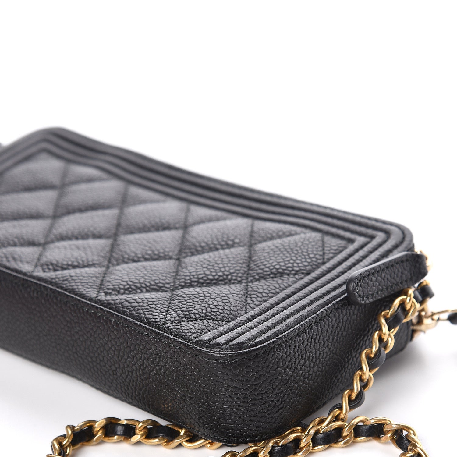 Chanel Caviar Quilted Small Boy Clutch With Chain Black 14 of 16