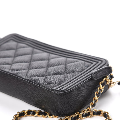 Chanel Caviar Quilted Small Boy Clutch With Chain Black 14 of 16