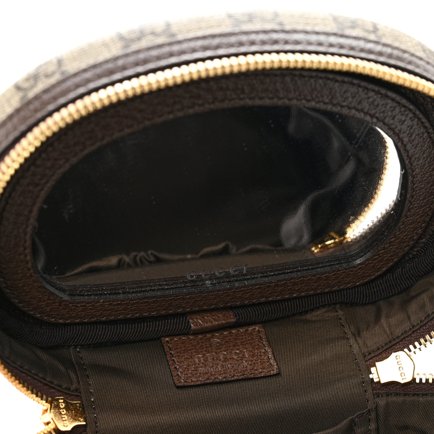 Gucci GG Supreme Monogram Textured Calfskin Web Ophidia Vanity Cosmetic Case Beige Ebony New Acero 7 of 9