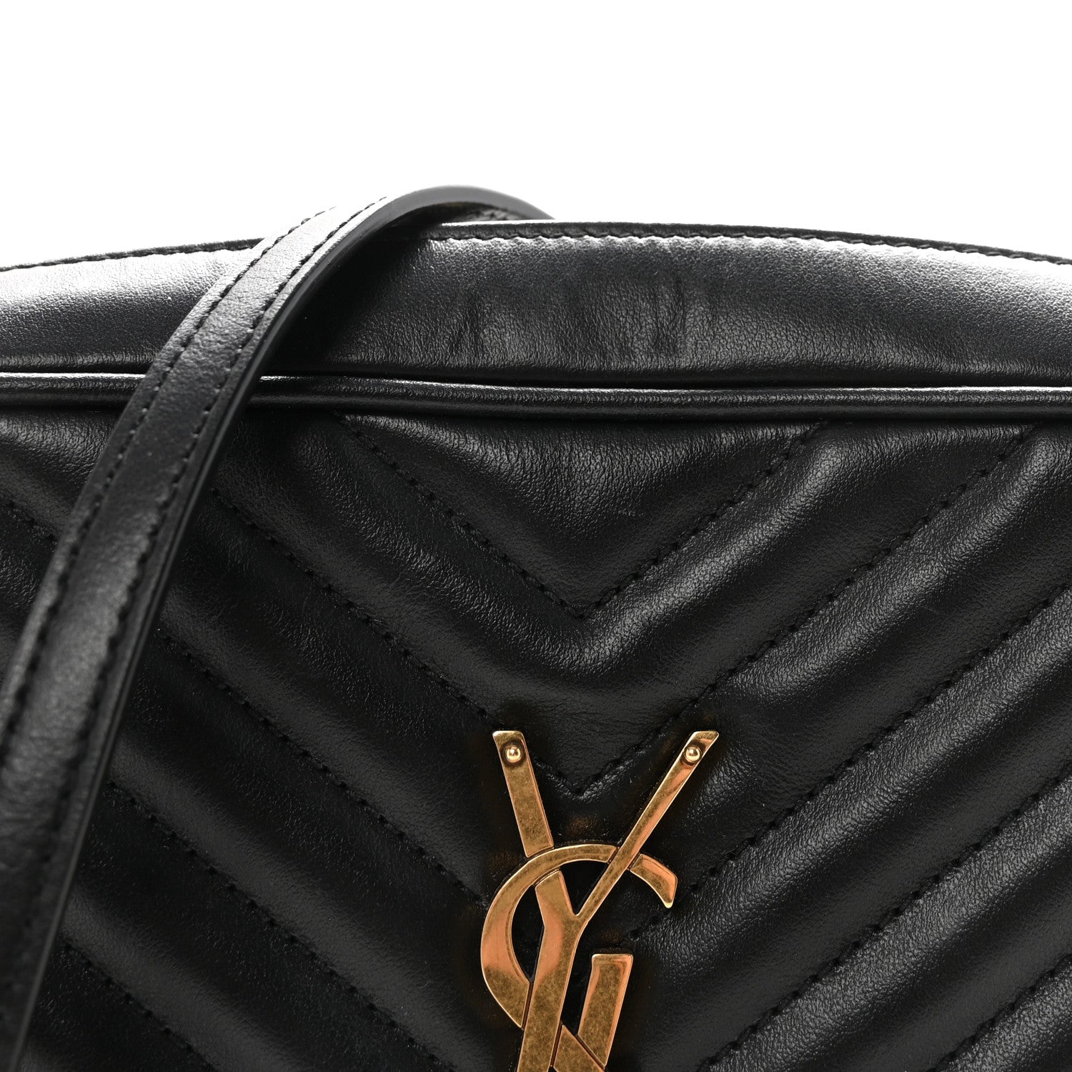 Saint Laurent Calfskin Matelasse Monogram Lou Camera Bag Black 7 of 10