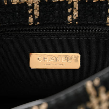 Chanel Tweed Quilted Large Chanel 19 Flap Black Beige 6 of 11