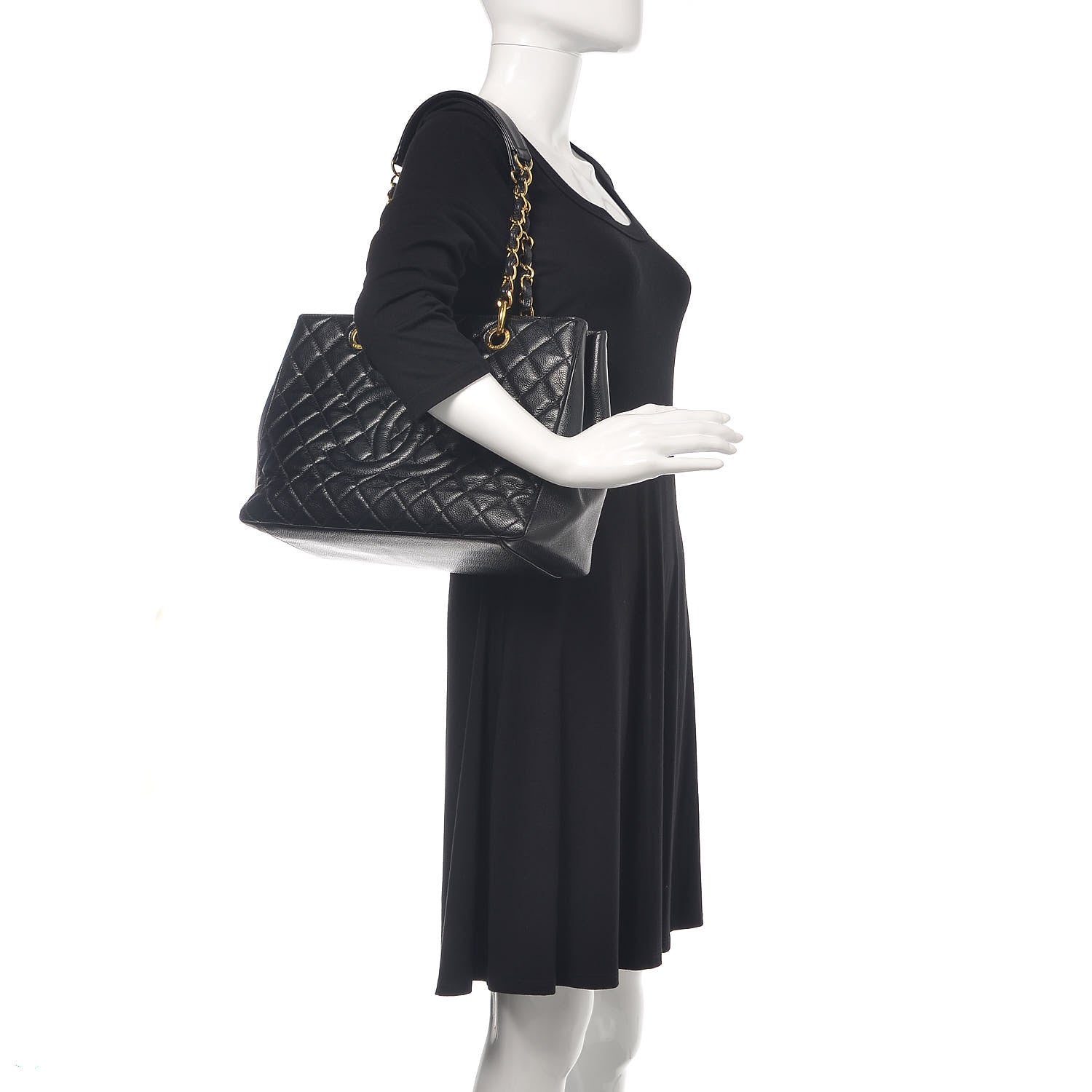 Chanel Caviar Quilted Grand Shopping Tote GST Black 2 of 9