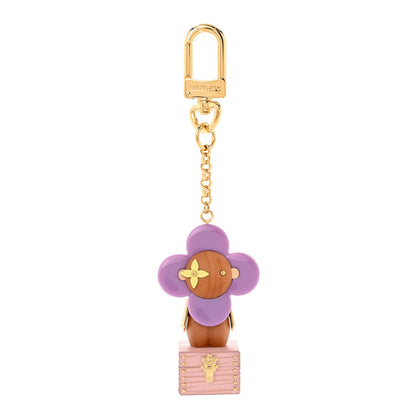 Louis Vuitton Resin Wood Vivienne Trunk Bag Charm Key Holder Pink 1 of 4