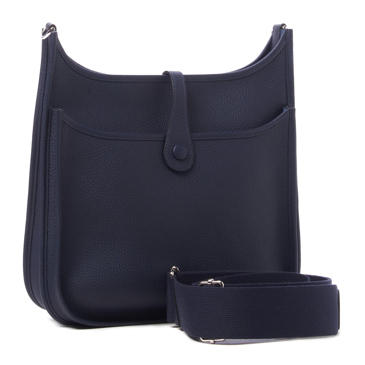 Hermes Taurillon Clemence Evelyne III PM Bleu Nuit 2 of 10