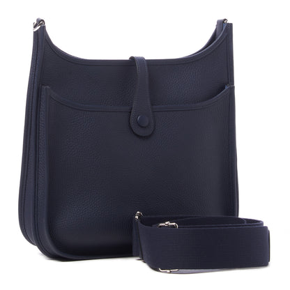 Hermes Taurillon Clemence Evelyne III PM Bleu Nuit 2 of 10