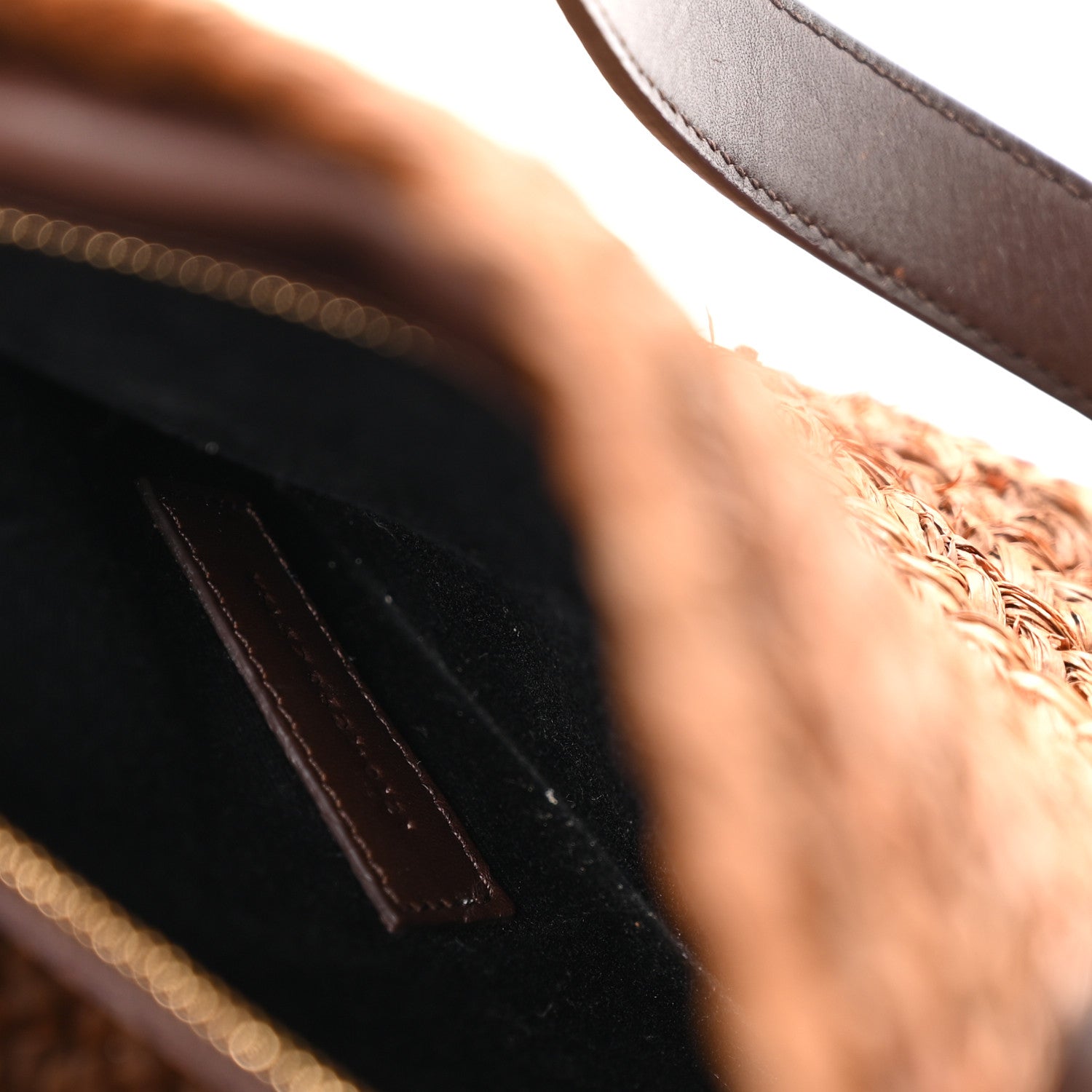 Saint Laurent Raffia Calfskin Medium Panier Tote Dark Chocolate 7 of 10