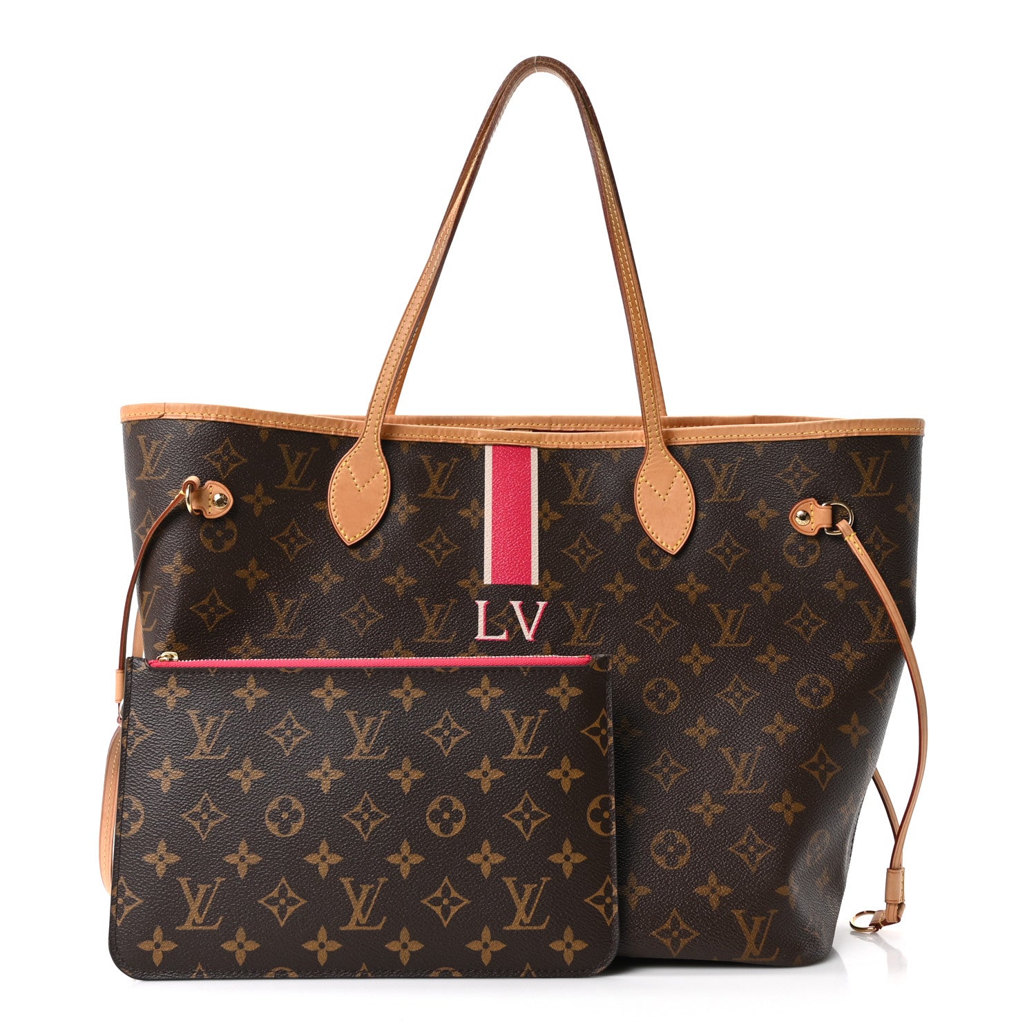 Louis Vuitton Monogram My LV Heritage Neverfull MM Fuchsia White 3 of 10