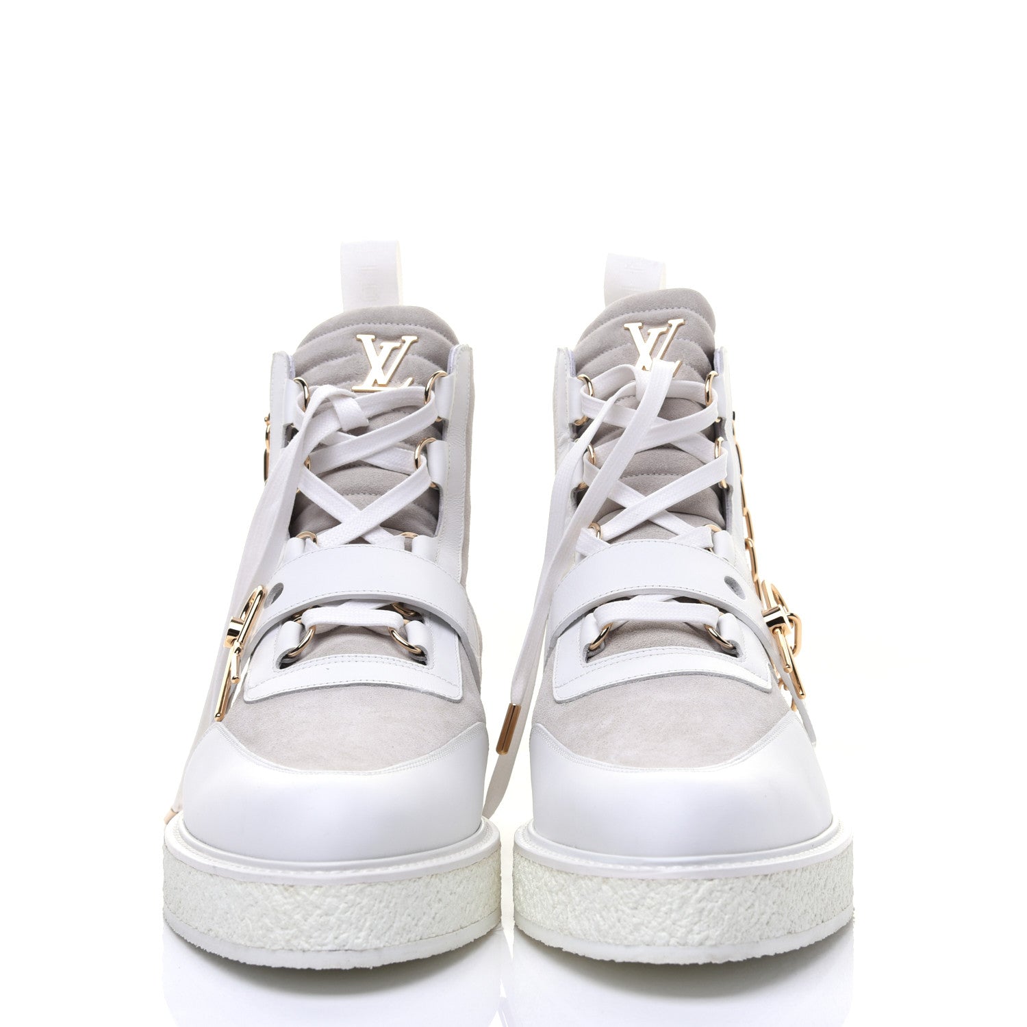 Louis Vuitton Calfskin Suede Mens Creeper Ankle Boots 10 White 2 of 16