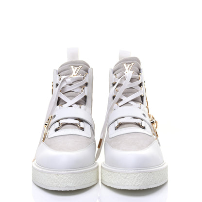 Louis Vuitton Calfskin Suede Mens Creeper Ankle Boots 10 White 2 of 16