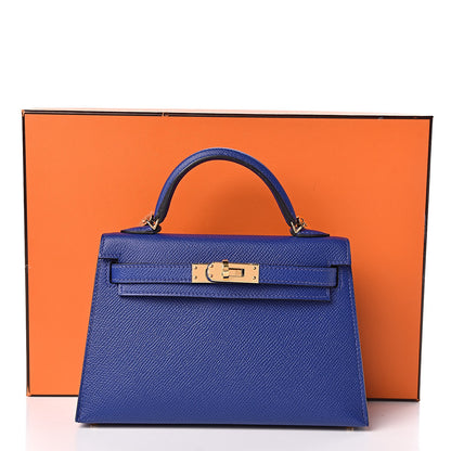 Hermes Epsom Mini Kelly Sellier 20 Bleu Electrique 29 of 29