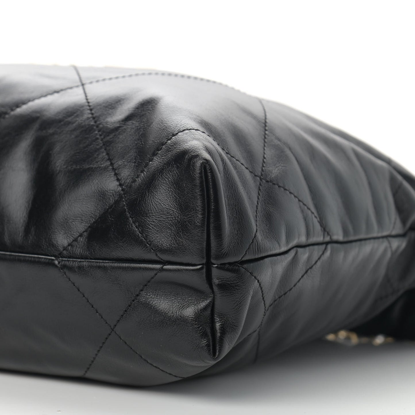 Shiny Calfskin Quilted Small Chanel 22 Black