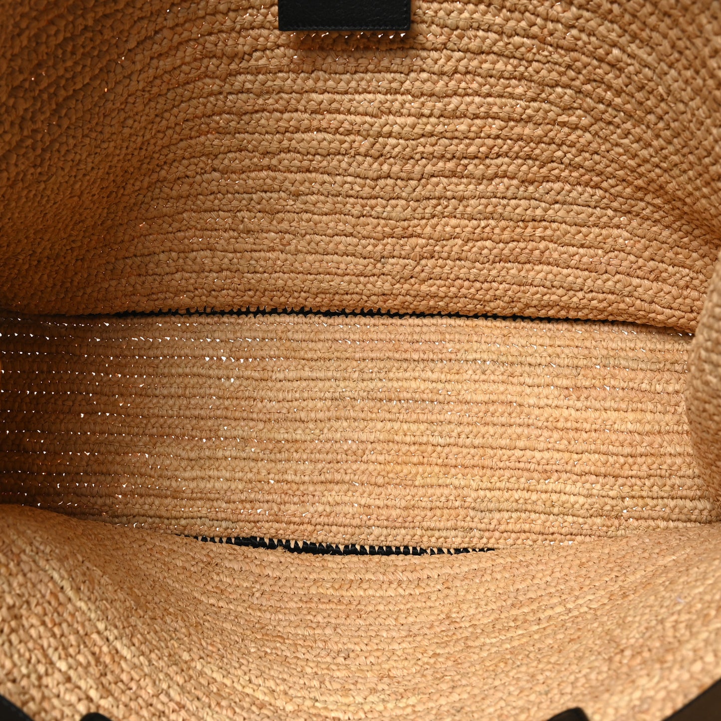 Raffia Calfskin Rive Gauche Tote Naturale Black
