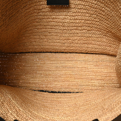 Saint Laurent Raffia Calfskin Rive Gauche Tote Naturale Black 5 of 10