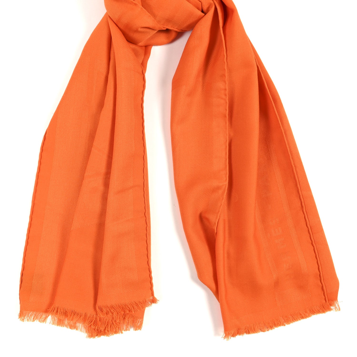 Hermes Cashmere Silk Cheval A La Couverture Echarpe Muffler  Orange Boite 4 of 6