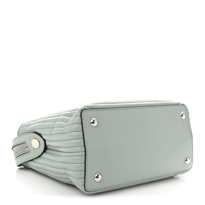 Fendi Shiny Nappa Trapuntata Small DotCom Click Top Handle Chain Satchel Light Blue 5 of 11