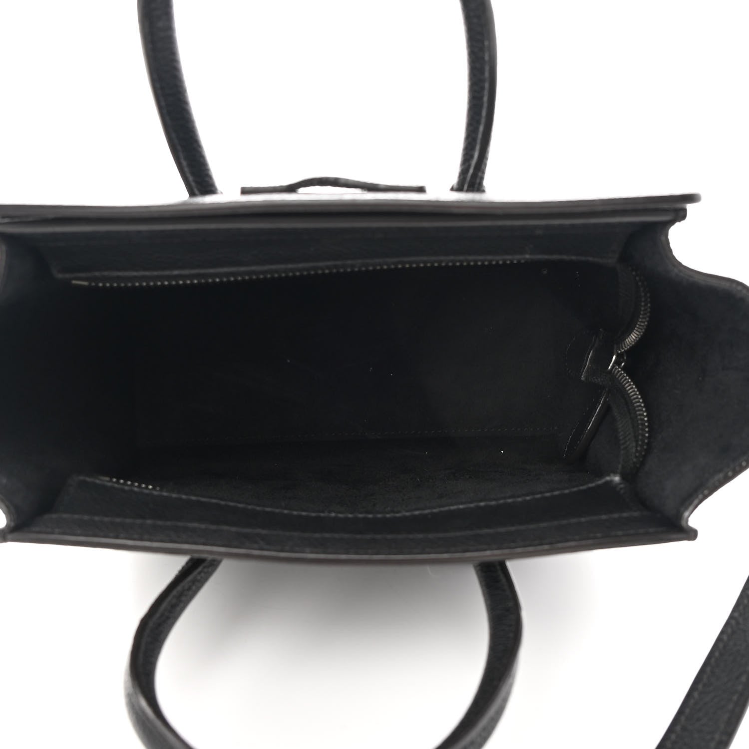 Celine Drummed Calfskin Nano Luggage Black 5 of 9