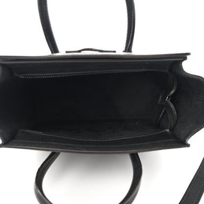 Celine Drummed Calfskin Nano Luggage Black 5 of 9