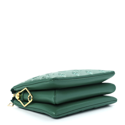 Louis Vuitton Lambskin Embossed Monogram Coussin BB Emeraude 4 of 10