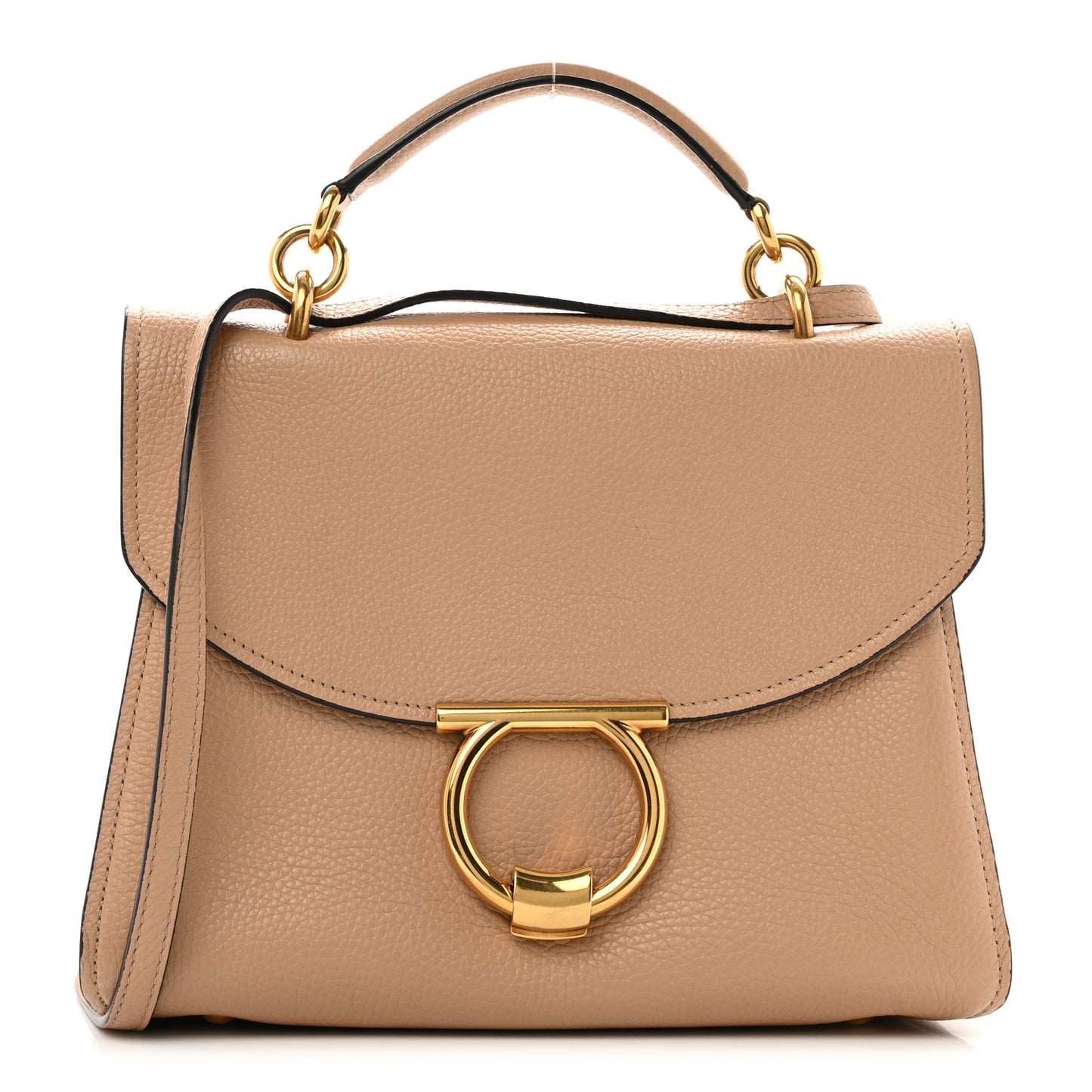 Calfskin Small Margot Top Handle Satchel Almond
