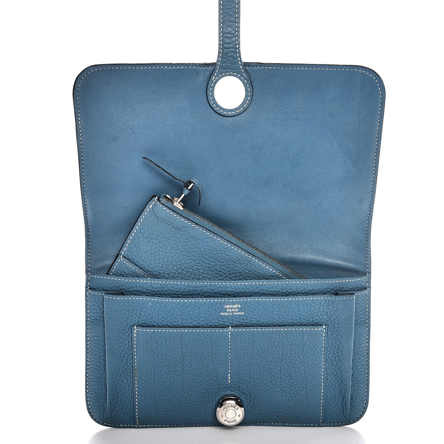 Hermes Togo Dogon Duo Wallet Blue Jean 5 of 7