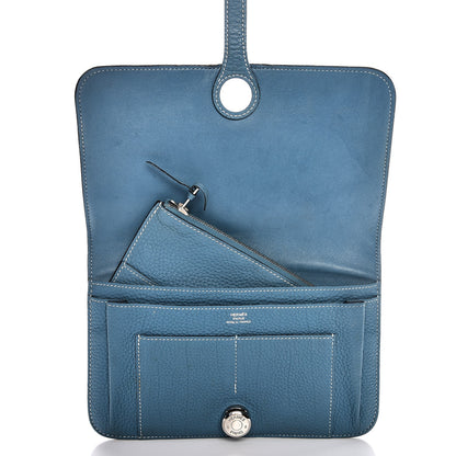 Hermes Togo Dogon Duo Wallet Blue Jean 5 of 7