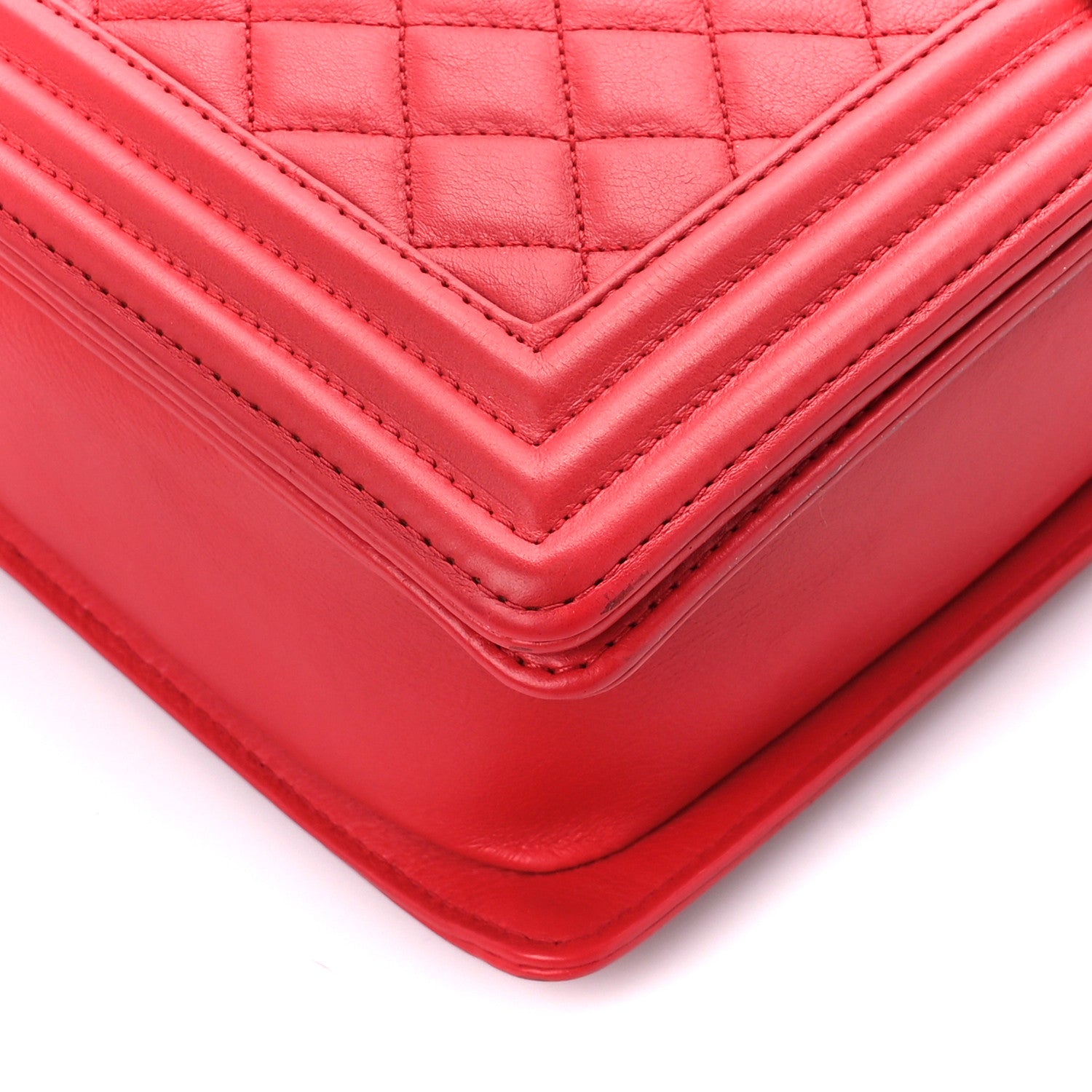 Chanel Calfskin Quilted Large Boy Flap Red 9 of 11