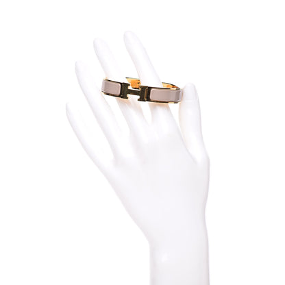 Hermes Enamel Clic Clac H Narrow Bracelet PM Marron Glace 2 of 6