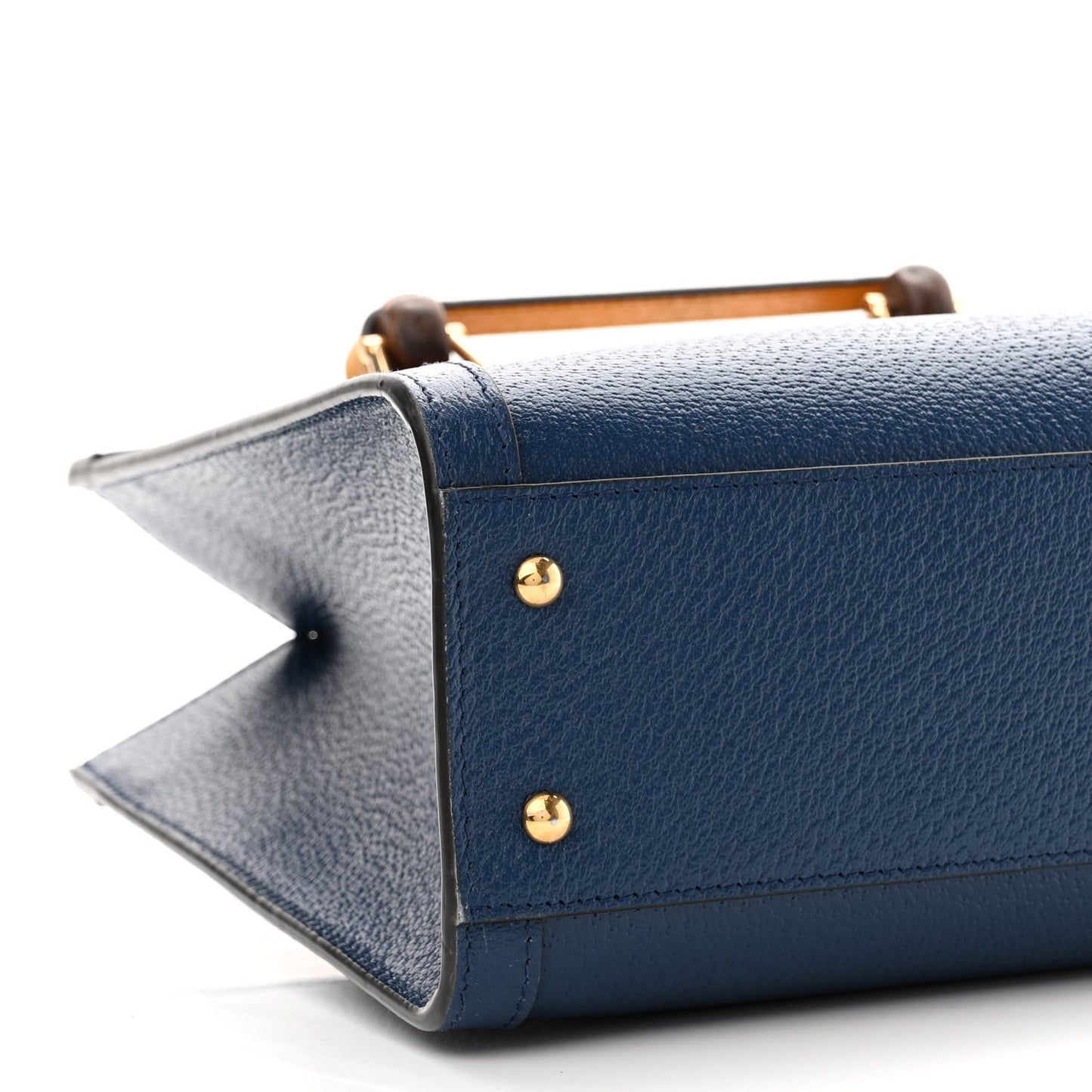 Textured Dollar Calfskin Web Small Diana Tote Bag Royal Crop