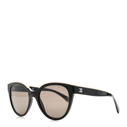 Chanel Acetate CC Butterfly Sunglasses 5414 Black Beige 1 of 9