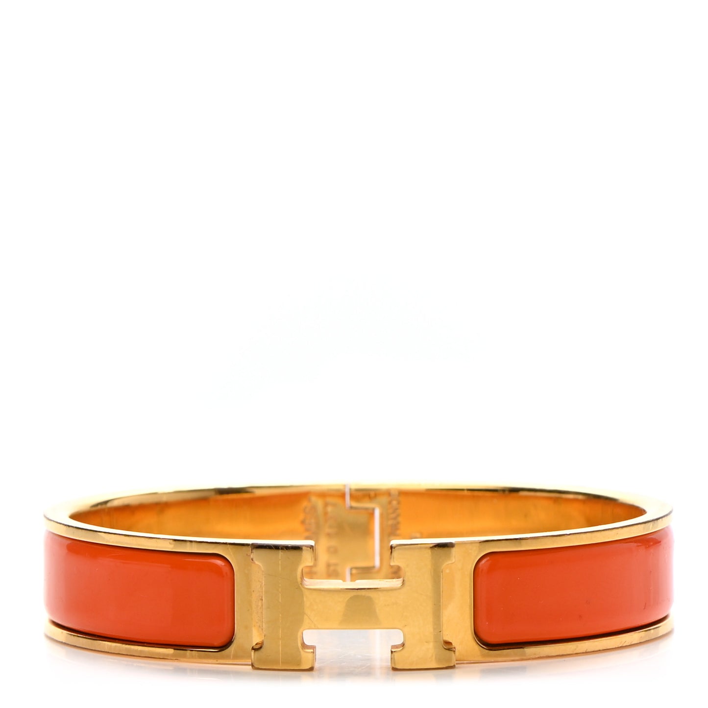 Enamel Narrow Clic Clac H Bracelet PM Orange