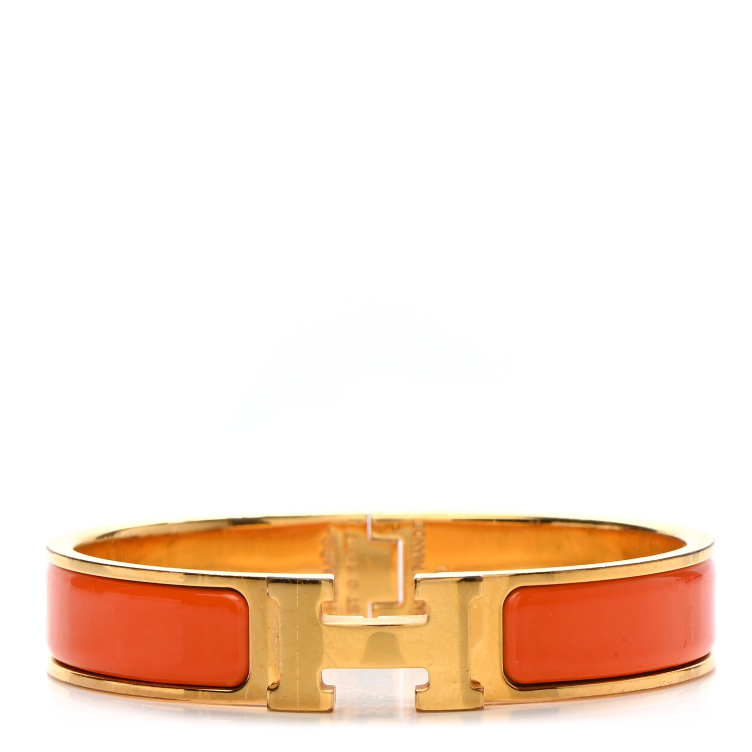 Hermes Enamel Narrow Clic Clac H Bracelet PM Orange 1 of 4