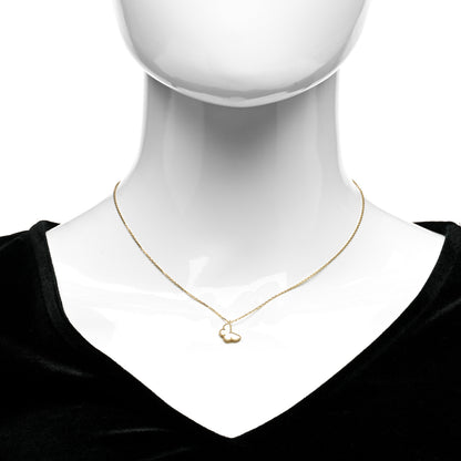 Van Cleef & Arpels 18K Yellow Gold Mother of Pearl Sweet Alhambra Butterfly Pendant Necklace 2 of 5
