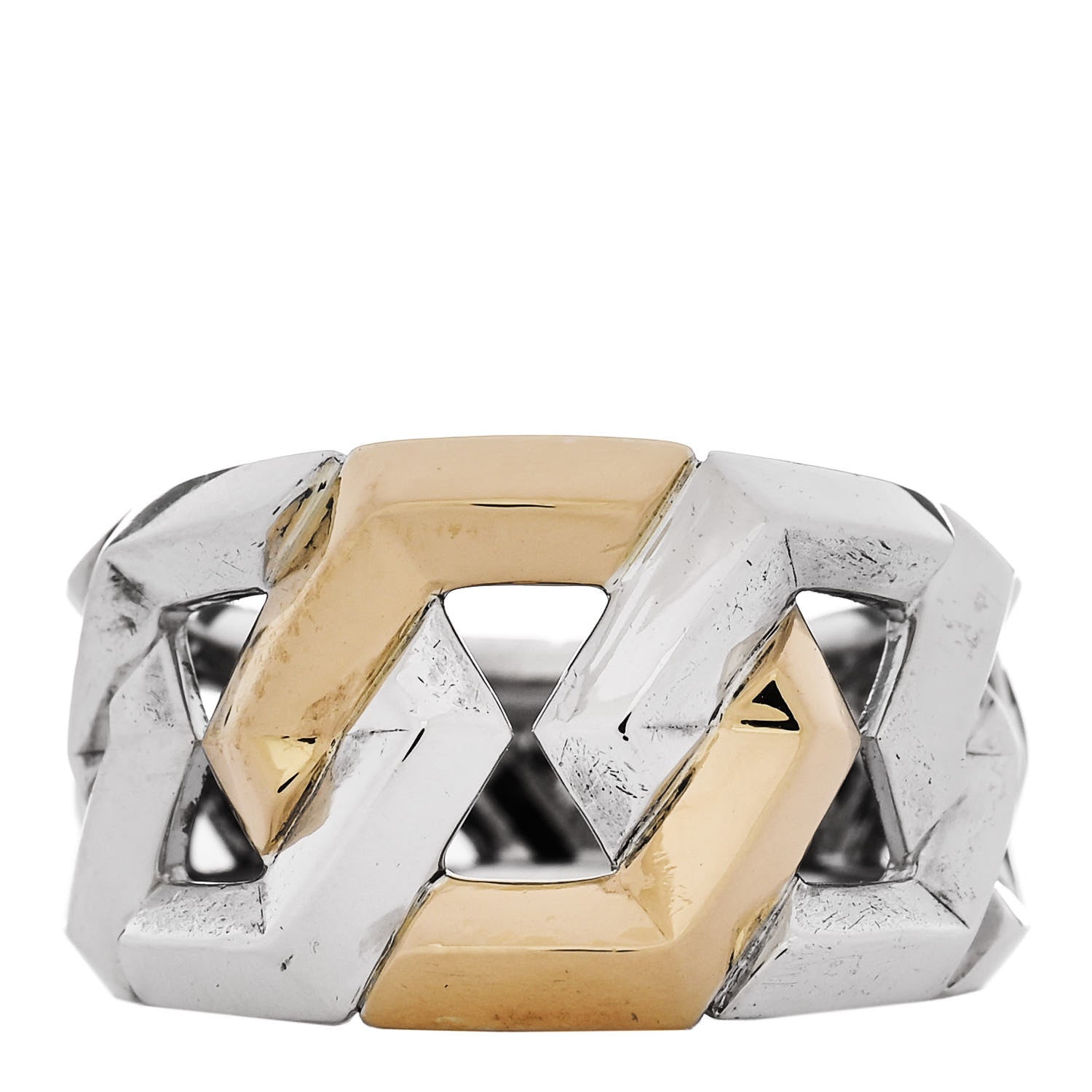 David Yurman Sterling Silver 18K Yellow Gold 15mm Carlyle Ring 58 8.25 1 of 4