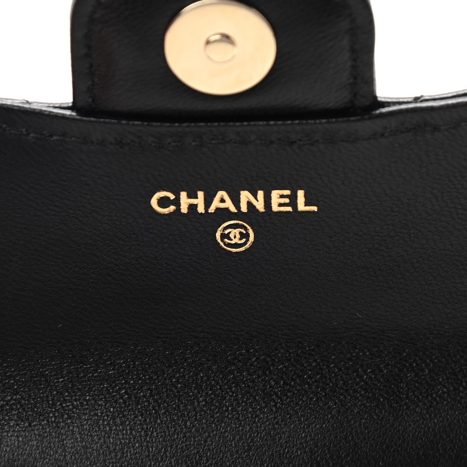 Chanel Lambskin Quilted Top Handle Flap Coin Purse With Chain Black 6 of 11