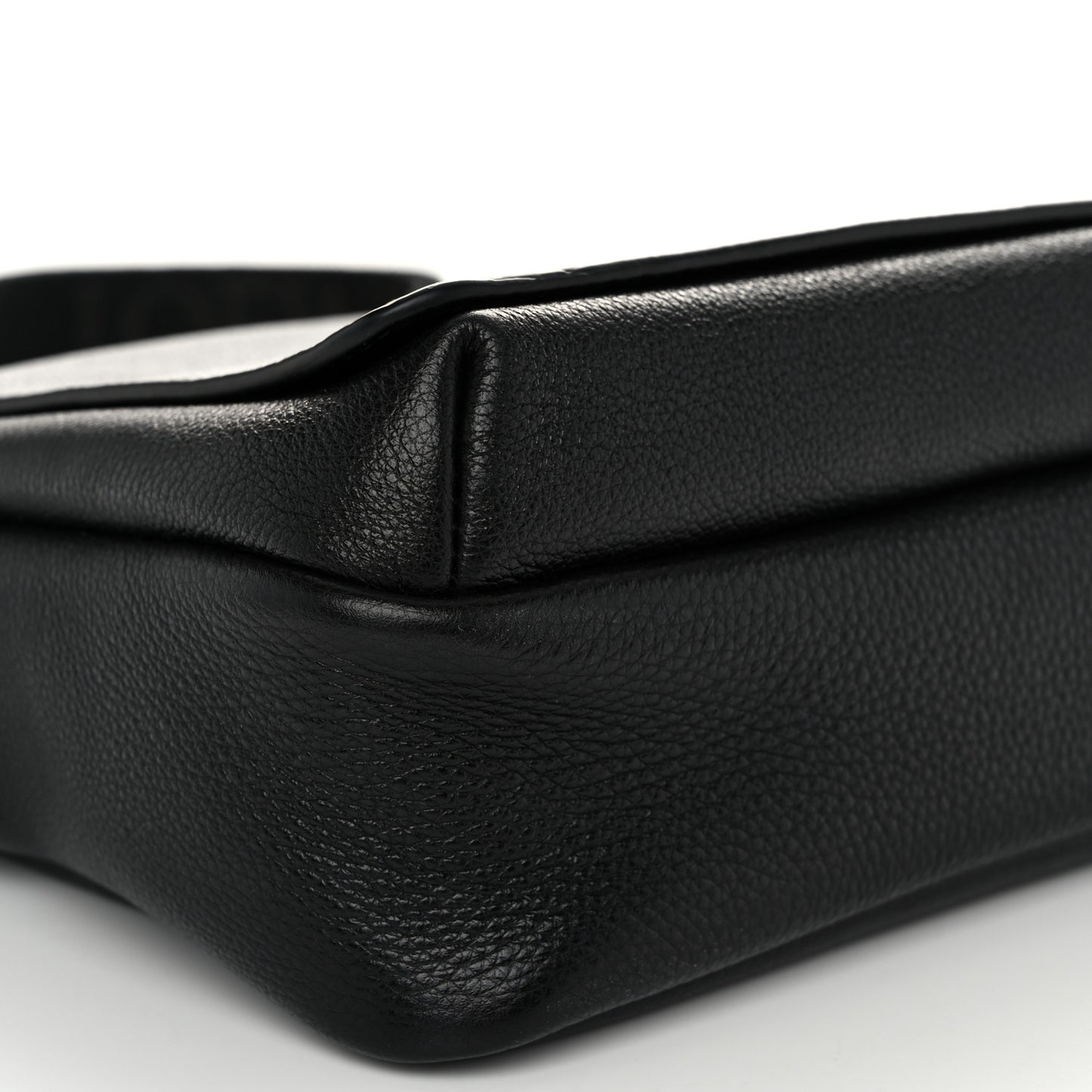Supple Grained Calfskin Medium Messenger Bag Black