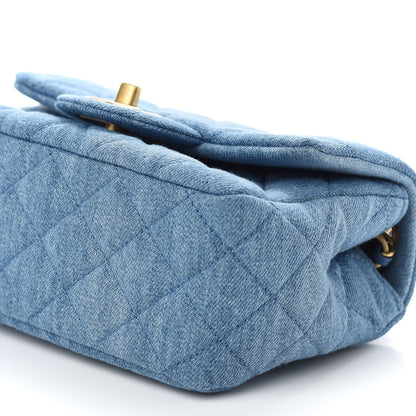 Chanel Denim Quilted Mini Pearl Crush Flap Blue 9 of 9