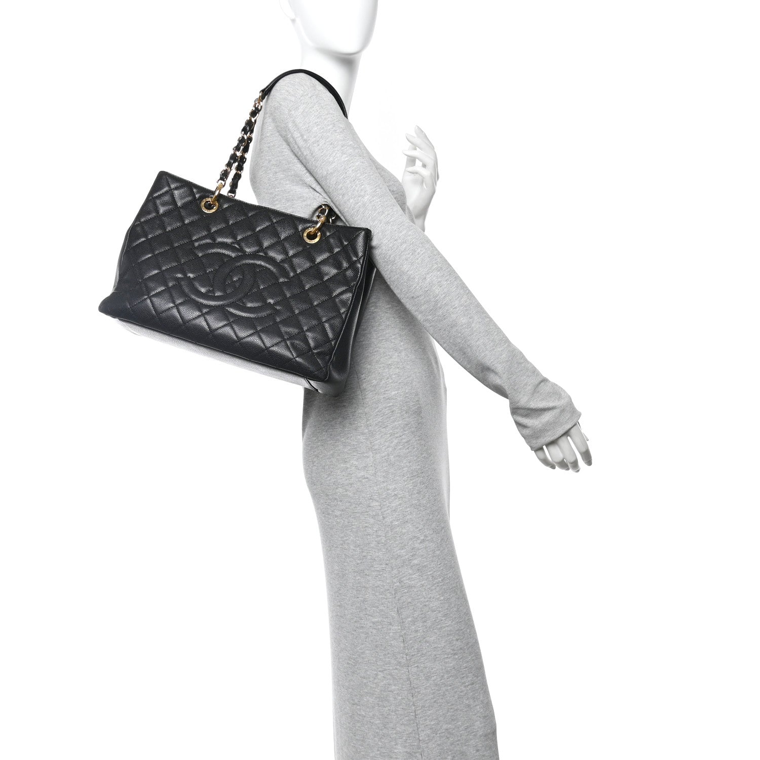 Chanel Caviar Quilted Grand Shopping Tote GST Black 2 of 10