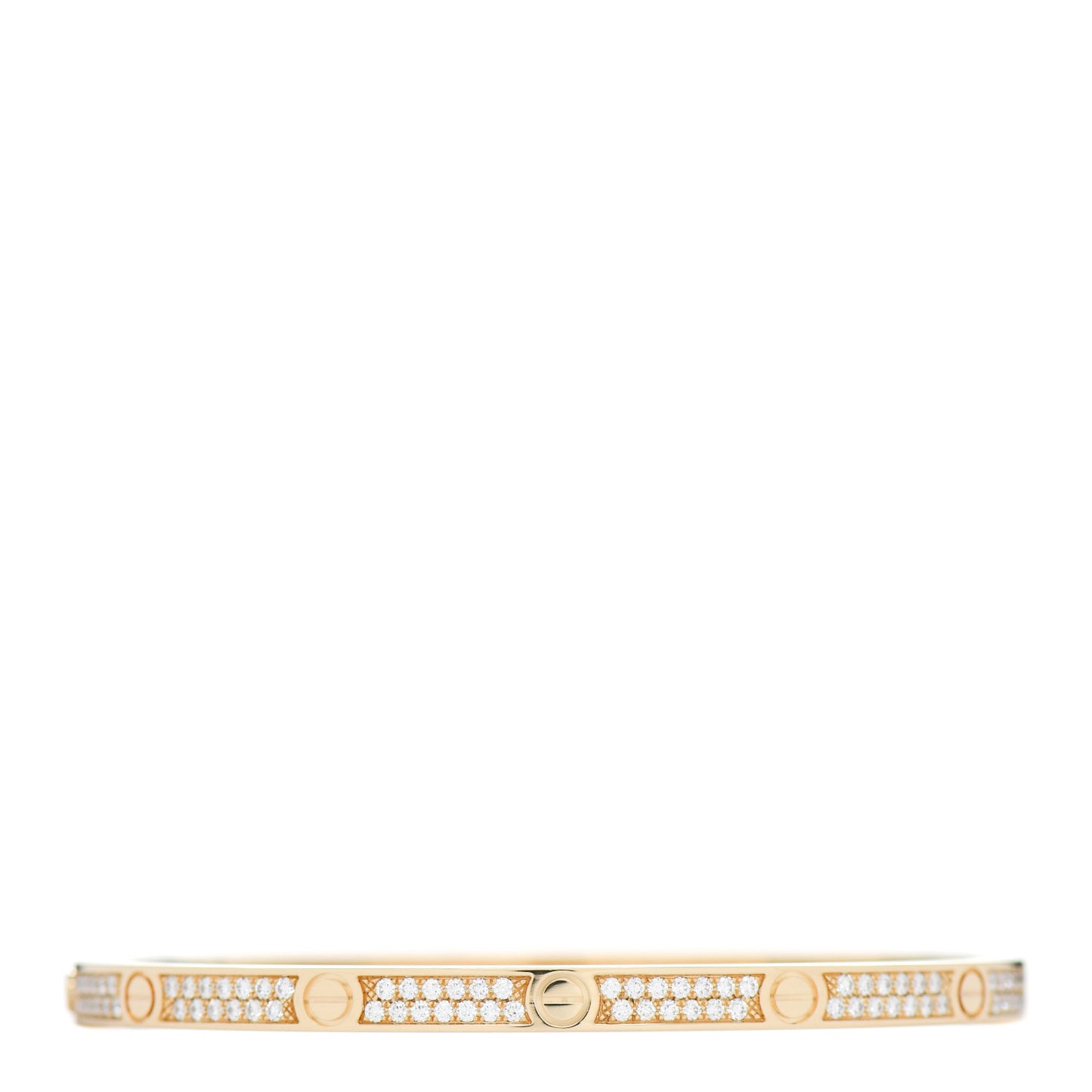 18K Yellow Gold Diamond Small LOVE Paved Bracelet 15