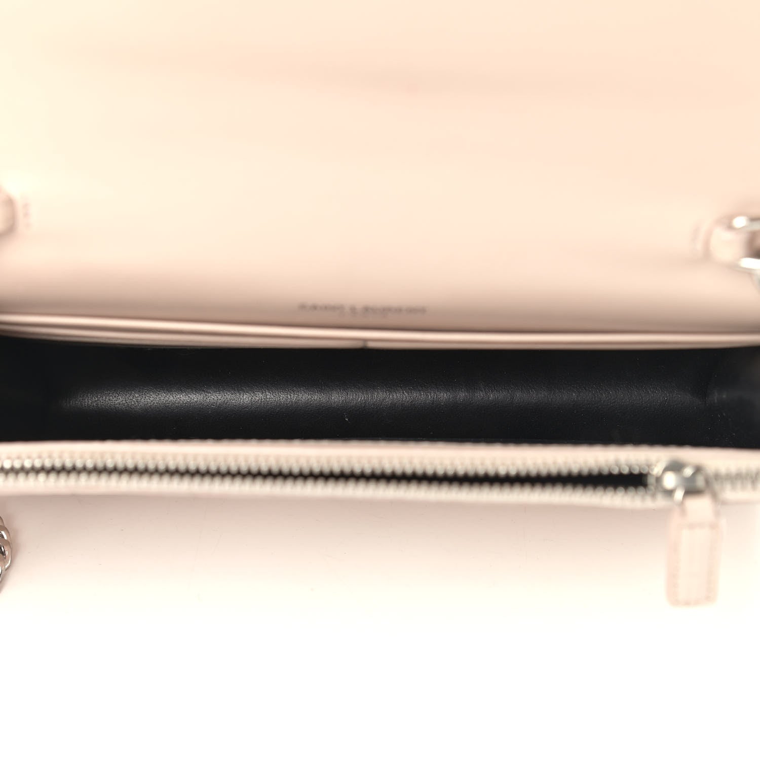 Saint Laurent Calfskin Crocodile Embossed Kate Monogram Tassel Chain Wallet Marble Pink 5 of 15
