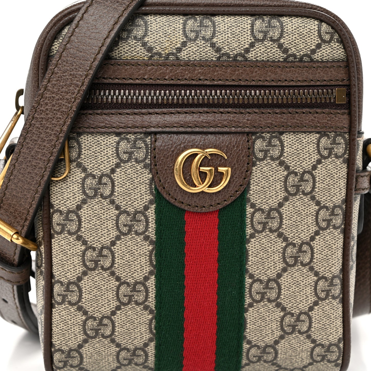 GG Supreme Monogram Web Mini Ophidia Messenger Brown