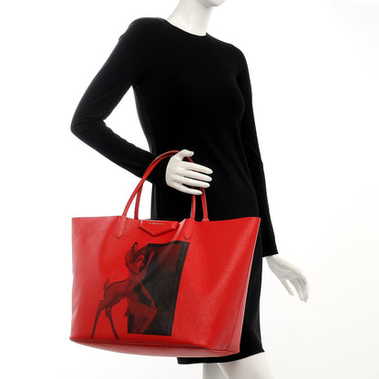 Givenchy Textured Coated Canvas Bambi Print Large Antigona Tote Red 2 of 9