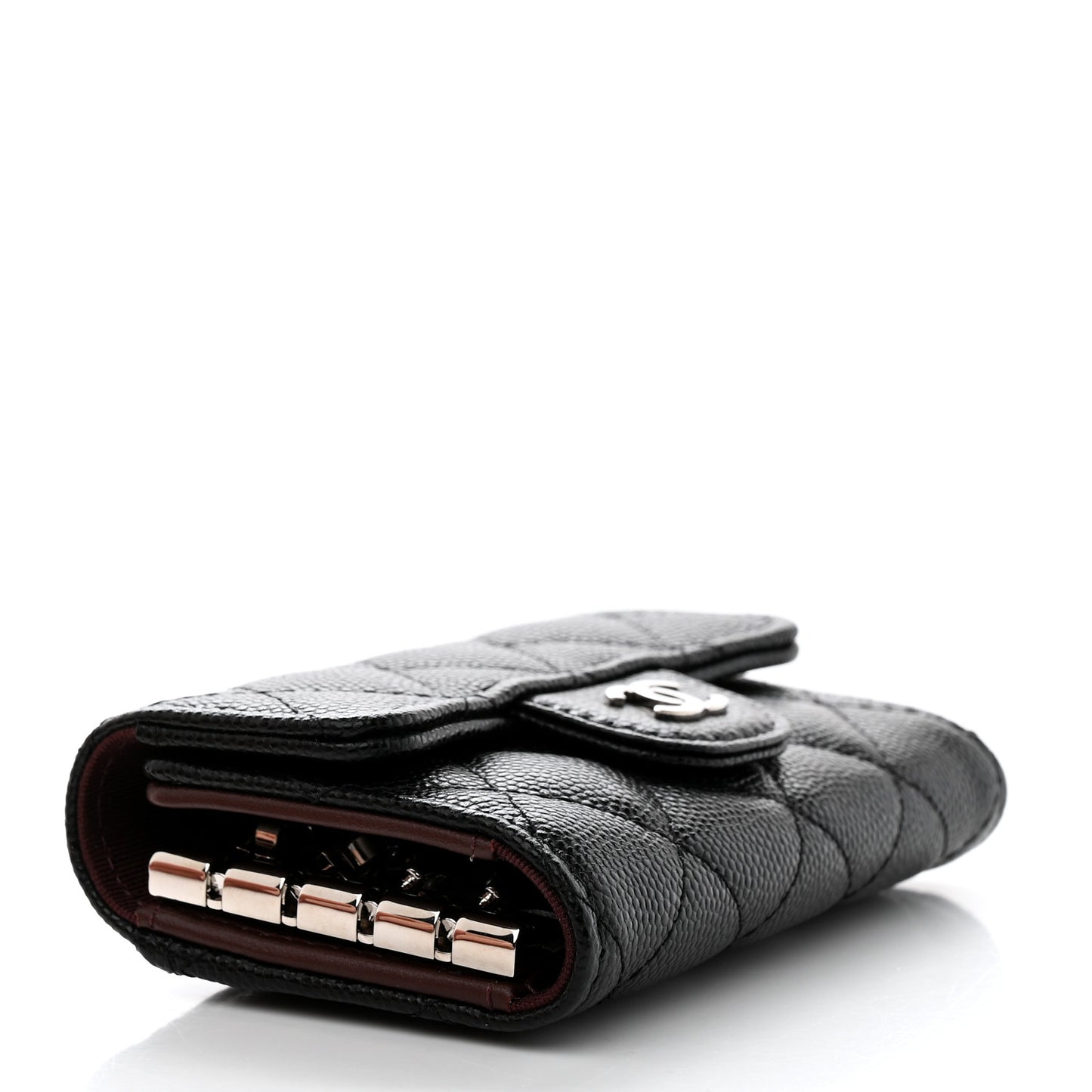 Caviar Quilted Classic 4 Key Holder Wallet Black