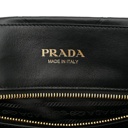 Prada Soft Calfskin Triangolo Symbole Embossed Large Tote Black 6 of 11