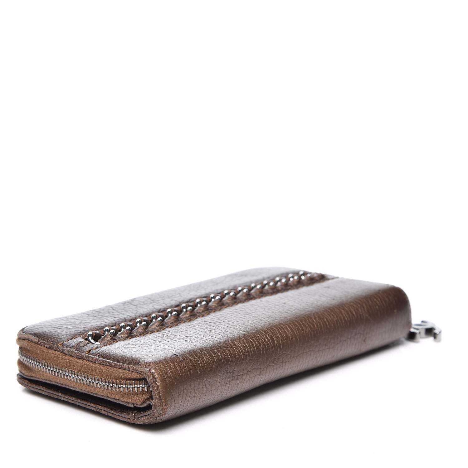 Chanel Metallic Calfskin Chain Zip Around Wallet Brown 3 of 14