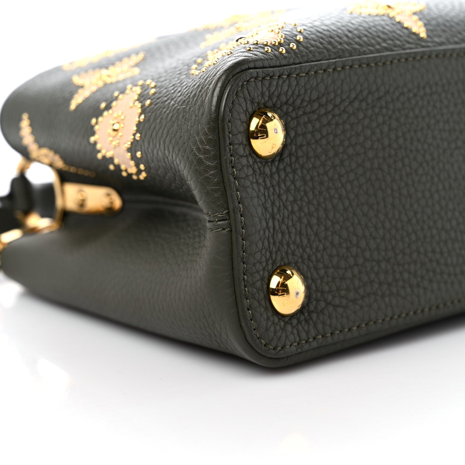 Louis Vuitton Taurillon Flowers Capucines BB Khaki 7 of 8