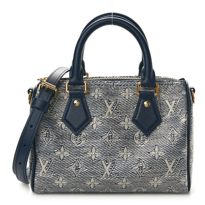 Louis Vuitton Monoglam Speedy Bandouliere 20 Blue 1 of 8